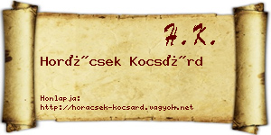 Horácsek Kocsárd névjegykártya